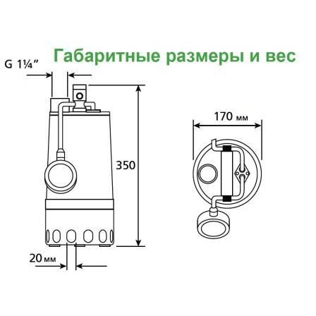 Погружной фекальный насос Zenit DG-Steel 75/2M — дополнительное фото 3