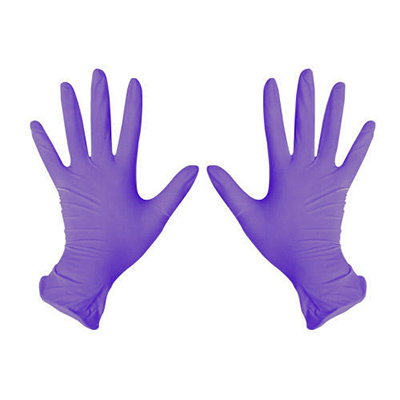 Перчатки нитриловые неопудренные текстурированные ARDA, нестерильные, усиленные манжеты, темно-фиолетовые, артикул 1030 — дополнительное фото 1