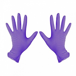 Перчатки нитриловые неопудренные текстурированные ARDA, нестерильные, усиленные манжеты, темно-фиолетовые, артикул 1030 — дополнительное фото 1